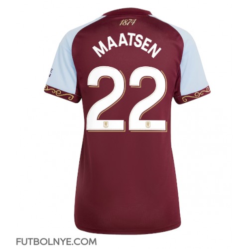 Camiseta Aston Villa Ian Maatsen #22 Primera Equipación para mujer 2025-26 manga corta